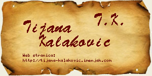 Tijana Kalaković vizit kartica